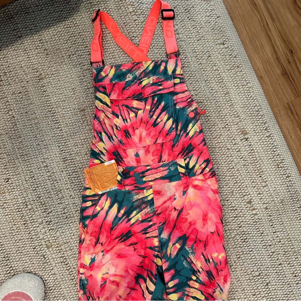 O'Neill Pink and Orange Tie-Dye SNOW Jumpsuit